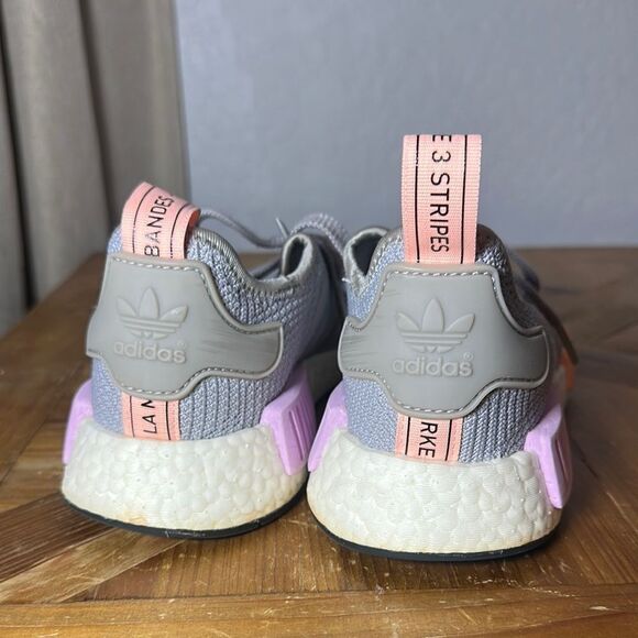Adidas Gray and Pink Sneakers with Knit Fabric and Chunky Sole - Picture 2 of 9